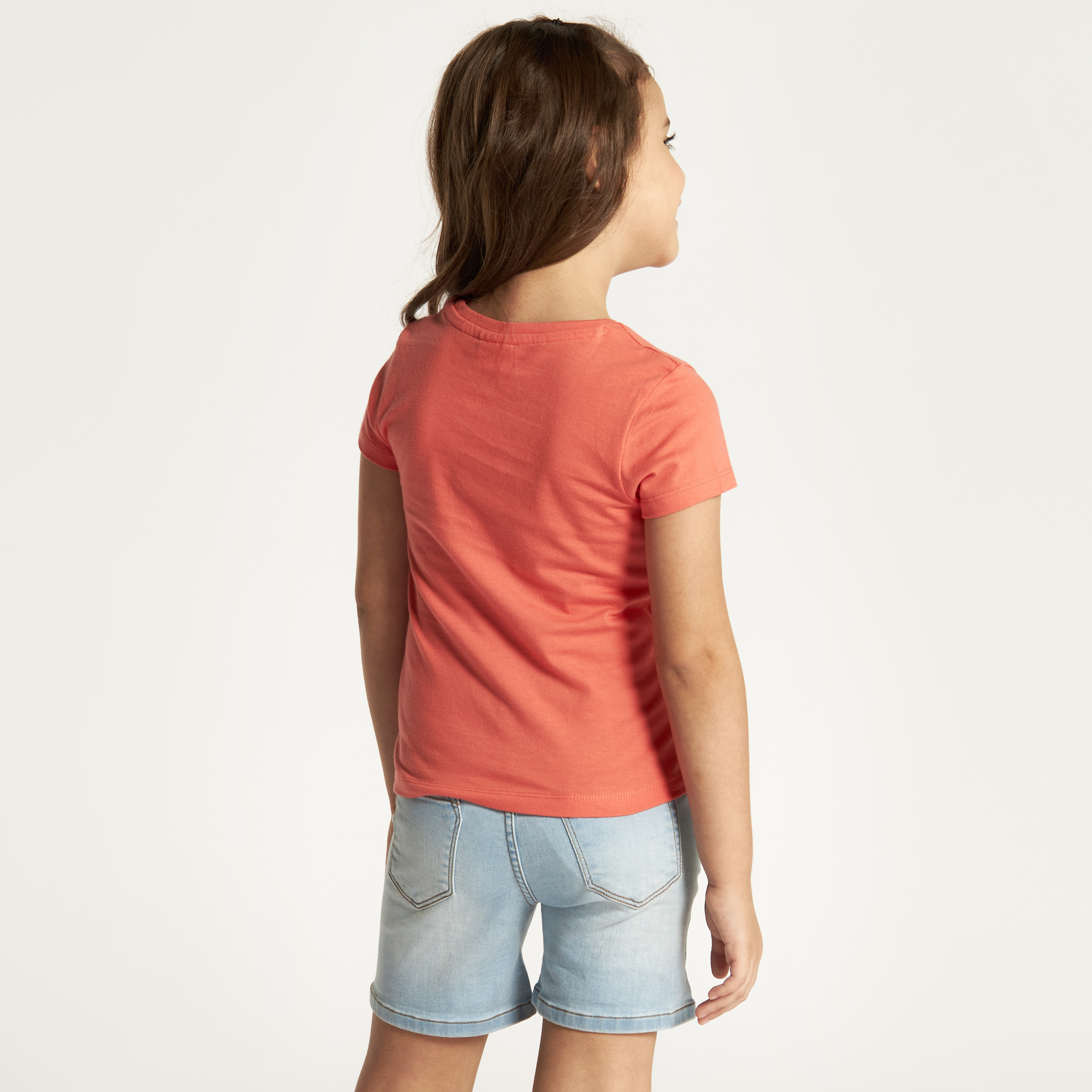 Sanrio Hello Kitty Print T-shirt with Crew Neck and Short Sleeves-girls-clothing-tshirts-image-4