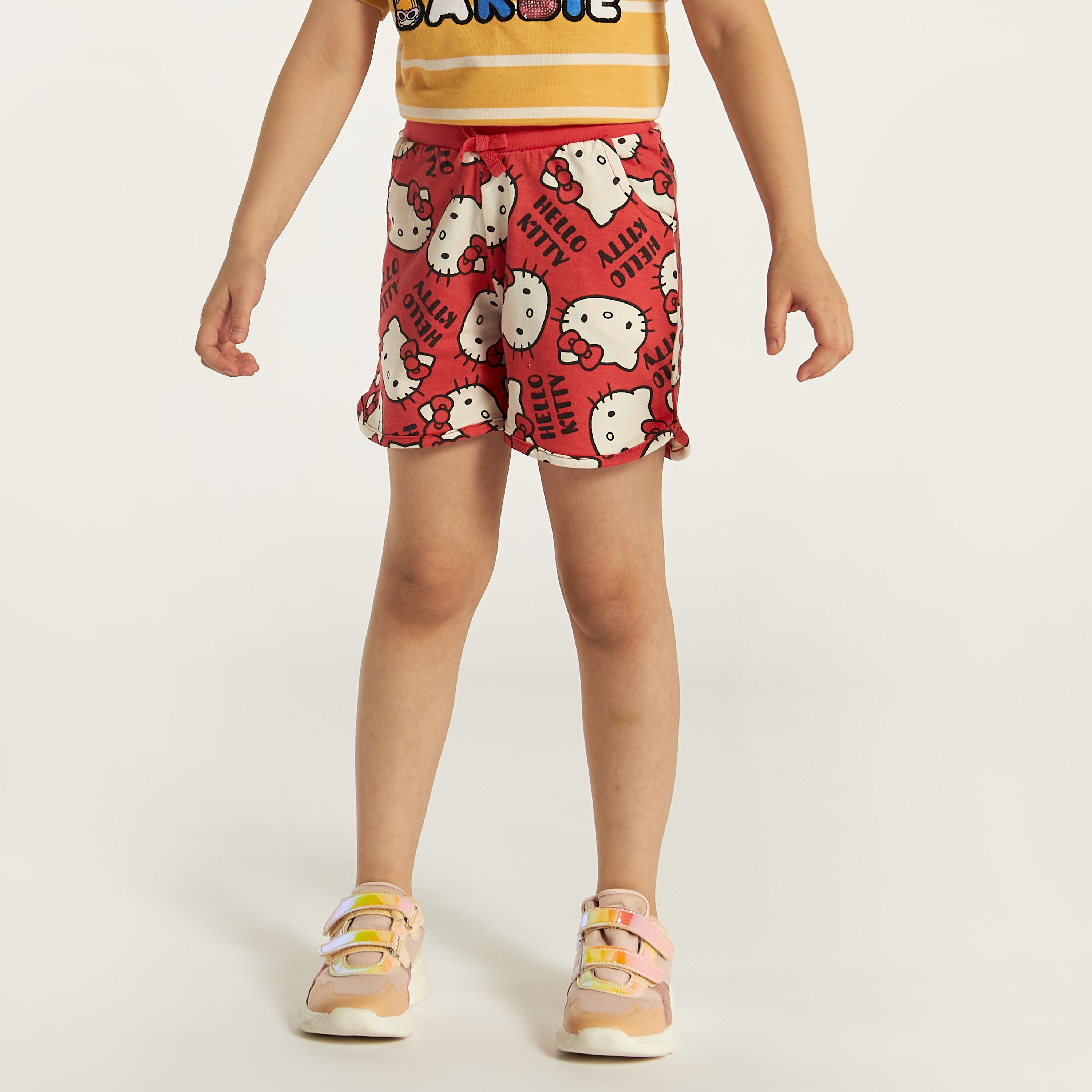 Sanrio Hello Kitty Print Shorts with Elasticated Waistband-baby-girls-clothing-bottoms-shorts-image-2