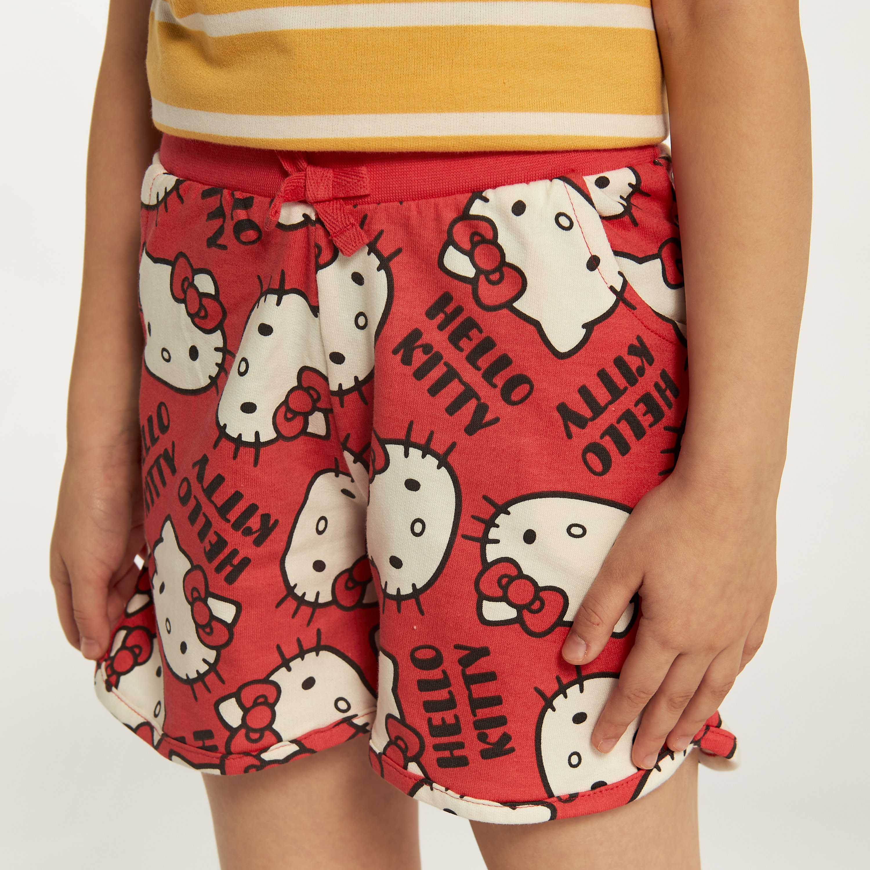Sanrio Hello Kitty Print Shorts with Elasticated Waistband-baby-girls-clothing-bottoms-shorts-image-3