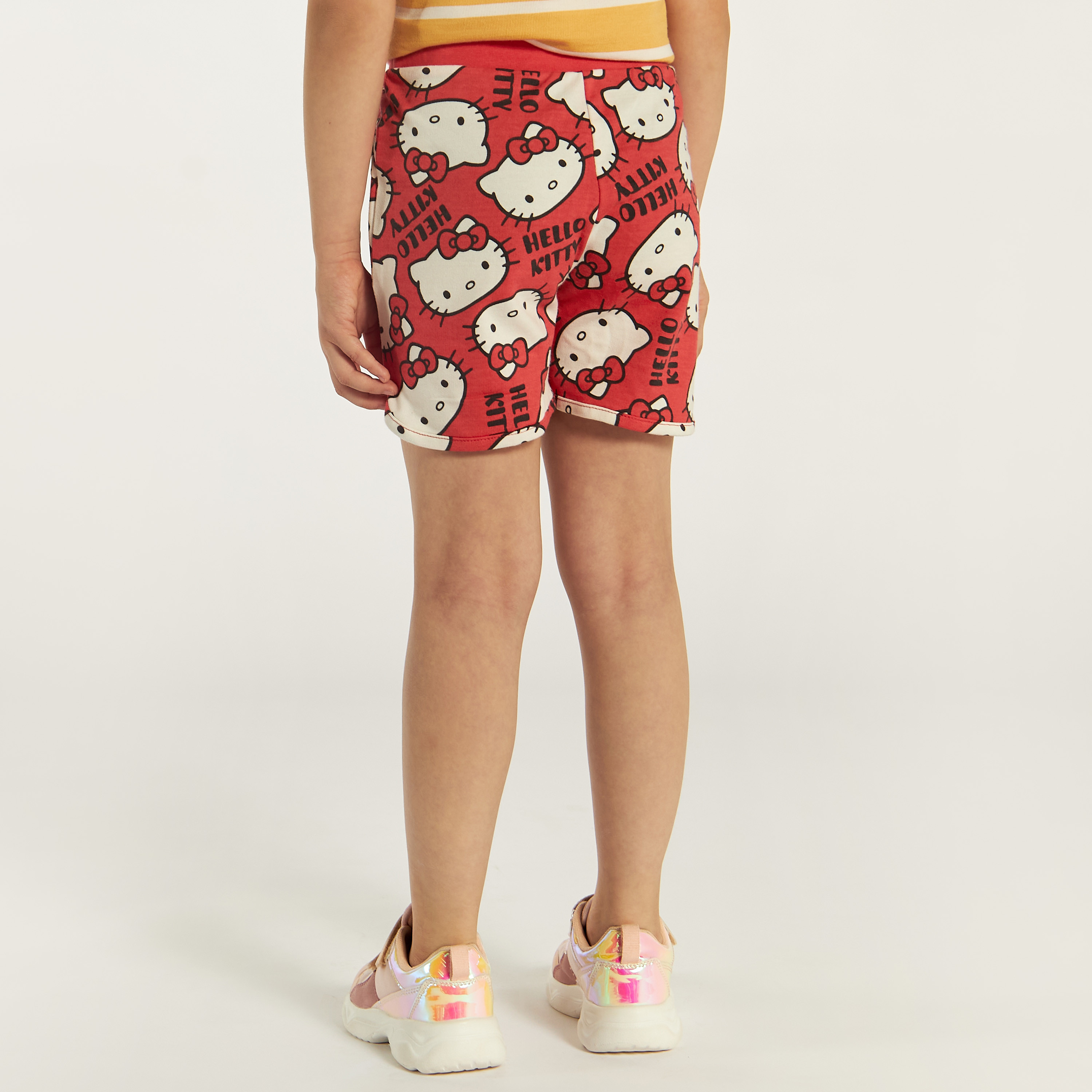 Sanrio Hello Kitty Print Shorts with Elasticated Waistband-baby-girls-clothing-bottoms-shorts-image-4