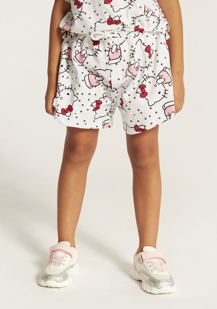 Sanrio Hello Kitty Print T-shirt and Shorts Set-Clothes Sets-image-2