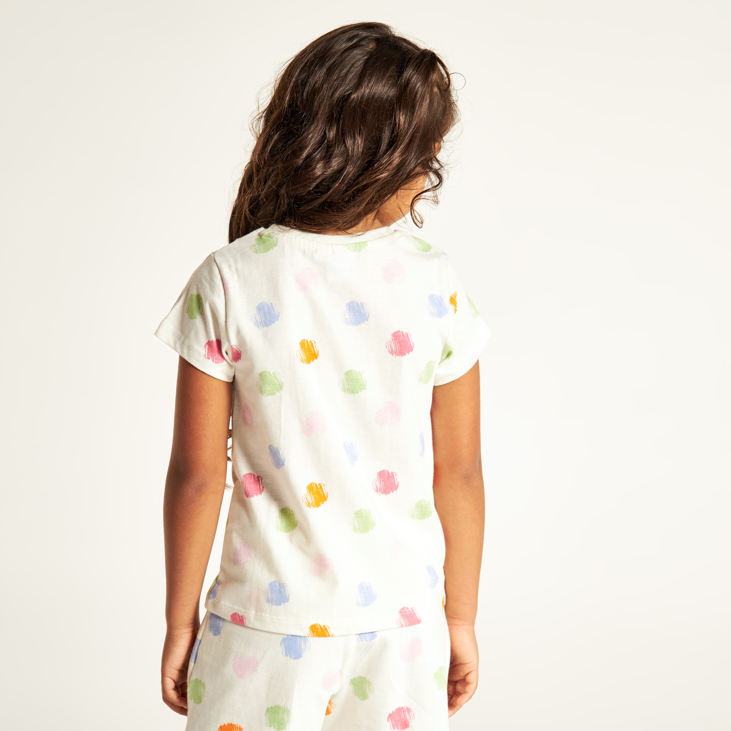Daisy Duck Print T-shirt with Round Neck and Short Sleeves-girls-clothing-tshirts-image-4