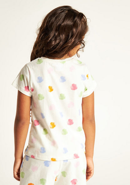 Daisy Duck Print T-shirt with Round Neck and Short Sleeves-T Shirts-image-3