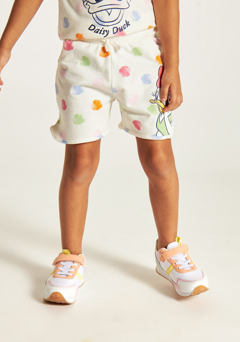 Daisy Duck Print Shorts with Elasticated Waistband and Pockets-Shorts-image-1