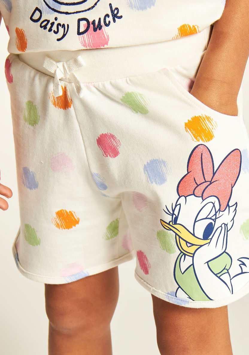 Daisy Duck Print Shorts with Elasticated Waistband and Pockets-Shorts-image-2