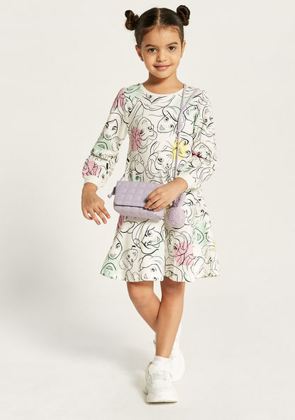 Disney All Over Print Dress with Round Neck and Long Sleeves-Dresses%2C Gowns and Frocks-image-0