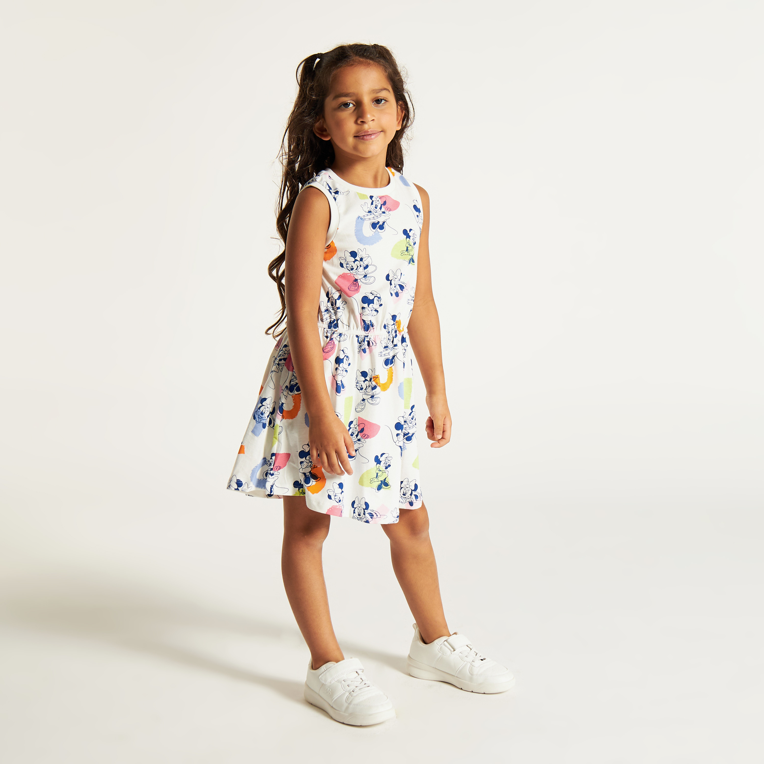 Minnie Mouse Print Sleeveless Dress with Pockets-girls-clothing-dressesandjumpsuits-image-2