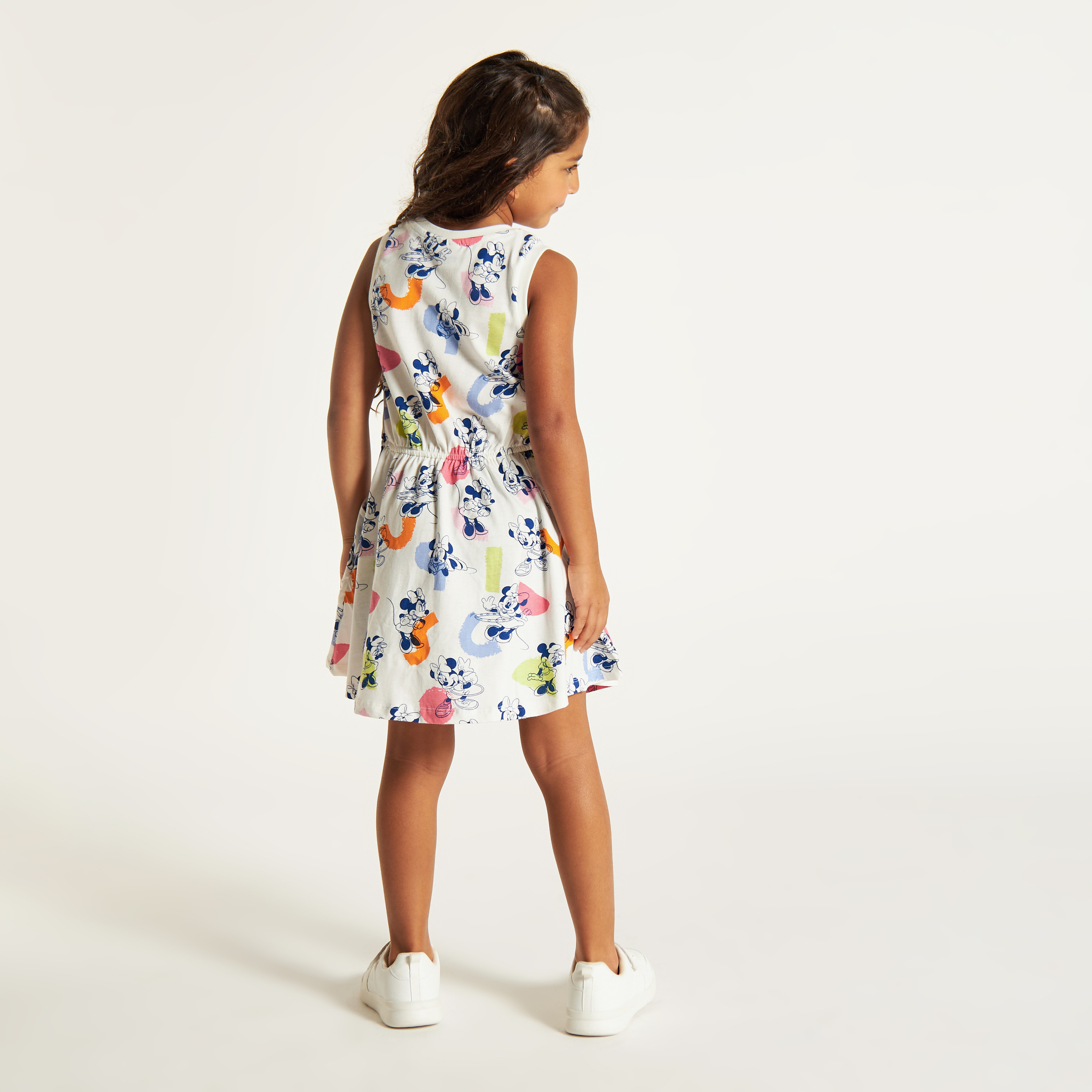Minnie Mouse Print Sleeveless Dress with Pockets-girls-clothing-dressesandjumpsuits-image-4