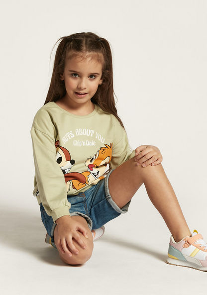 Disney Chip and Dale Crew Neck Sweatshirt with Long Sleeves