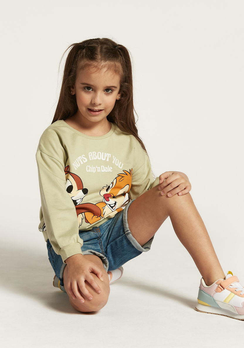 Disney Chip and Dale Crew Neck Sweatshirt with Long Sleeves-Sweaters and Cardigans-image-0