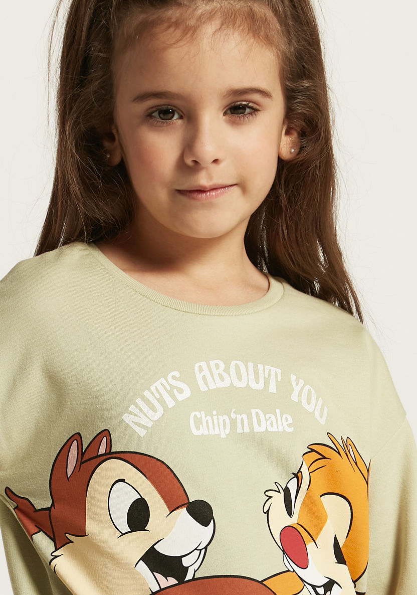 Disney Chip and Dale Crew Neck Sweatshirt with Long Sleeves-Sweaters and Cardigans-image-2