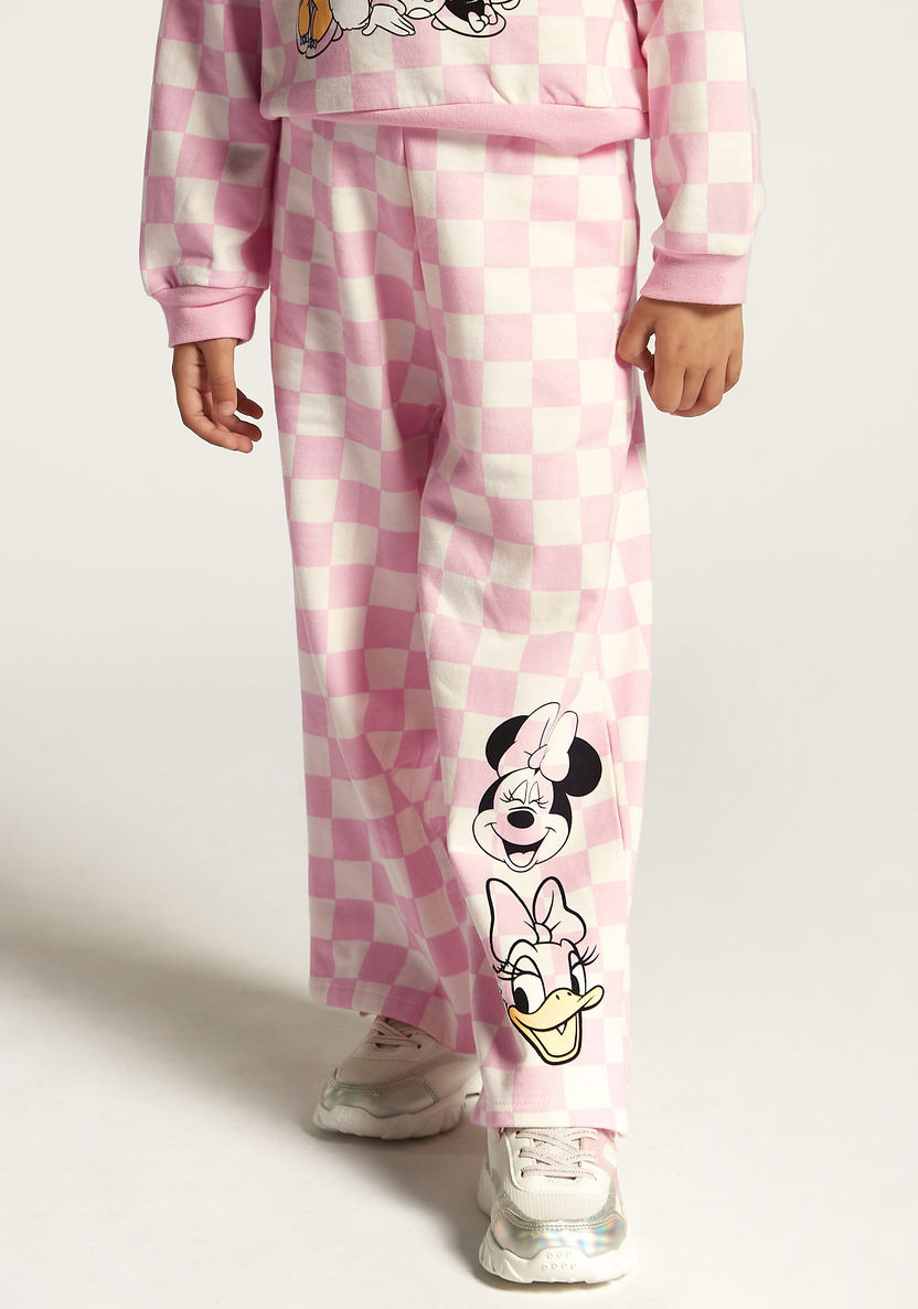 Disney Minnie Mouse Print Sweatshirt and Track Pant Set-Clothes Sets-image-3