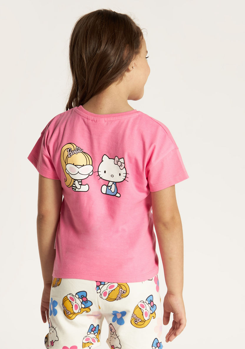 Sanrio Embellished Round Neck T-shirt with Short Sleeves-T Shirts-image-3