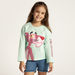 Pink Panther Print T-shirt with Round Neck and Long Sleeves-T Shirts-thumbnailMobile-0
