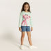 Pink Panther Print T-shirt with Round Neck and Long Sleeves-T Shirts-thumbnail-1