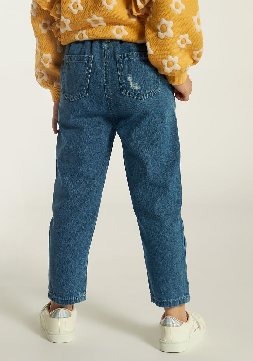 Sanrio Barbie Embroidered Denim Pants with Pockets and Button Closure-Pants-image-4