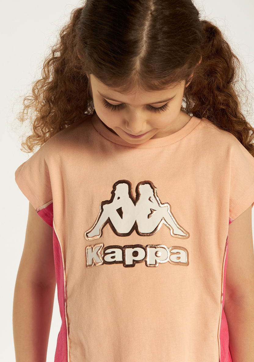 Kappa Logo Print T-shirt with Crew Neck and Short Sleeves-Tops-image-2