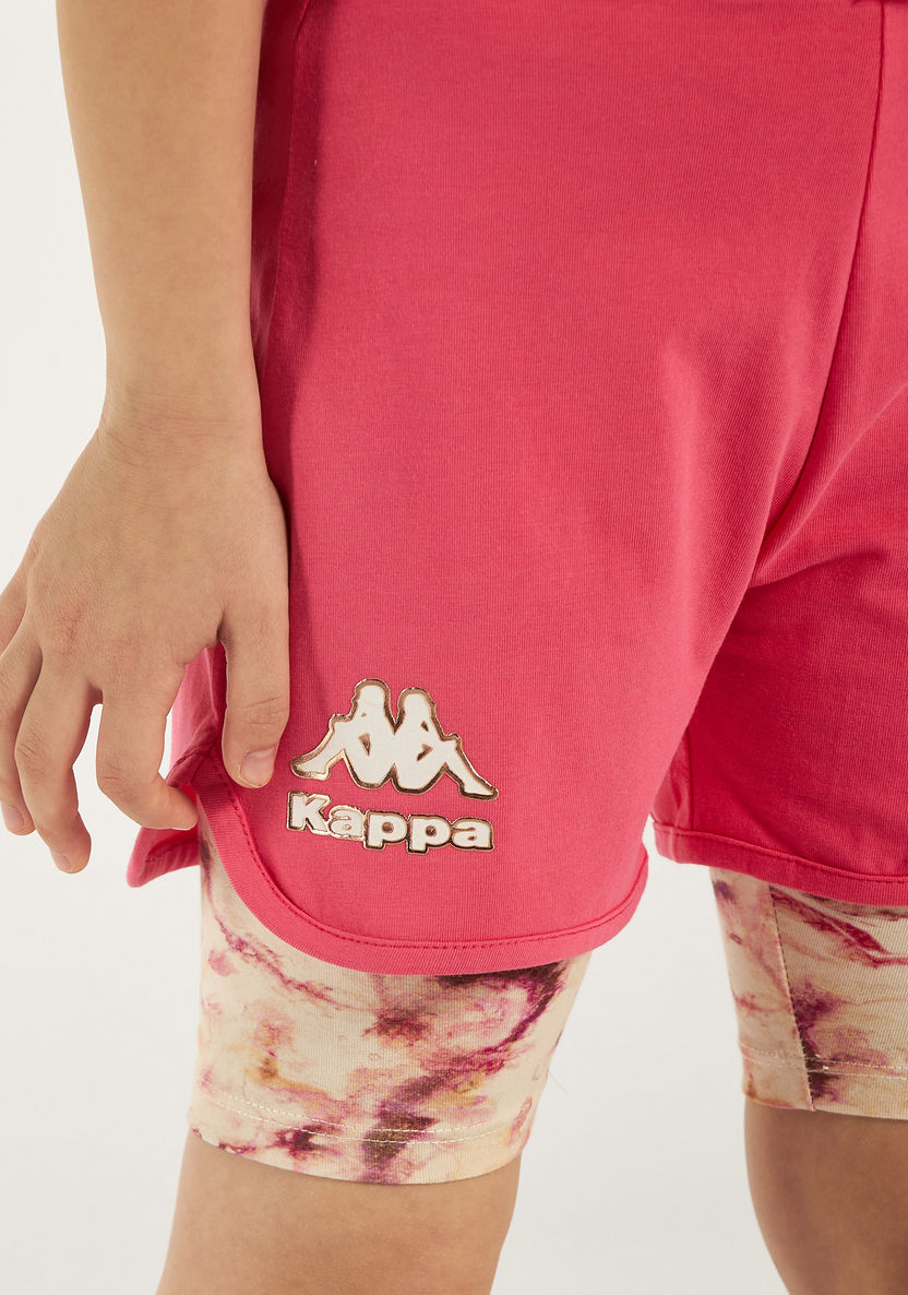 Kappa Logo Print Shorts with Elasticated Waistband-Bottoms-image-2