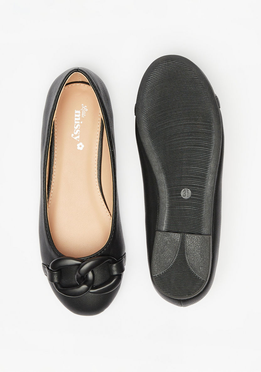Little Missy Applique Detail Round Toe Ballerina Shoes-Girl%27s Ballerinas-image-3