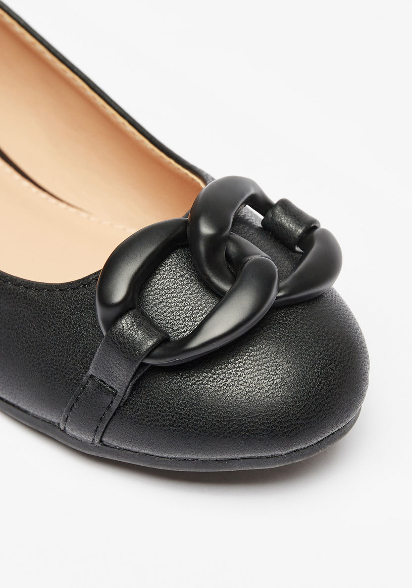 Little Missy Applique Detail Round Toe Ballerina Shoes-Girl%27s Ballerinas-image-4