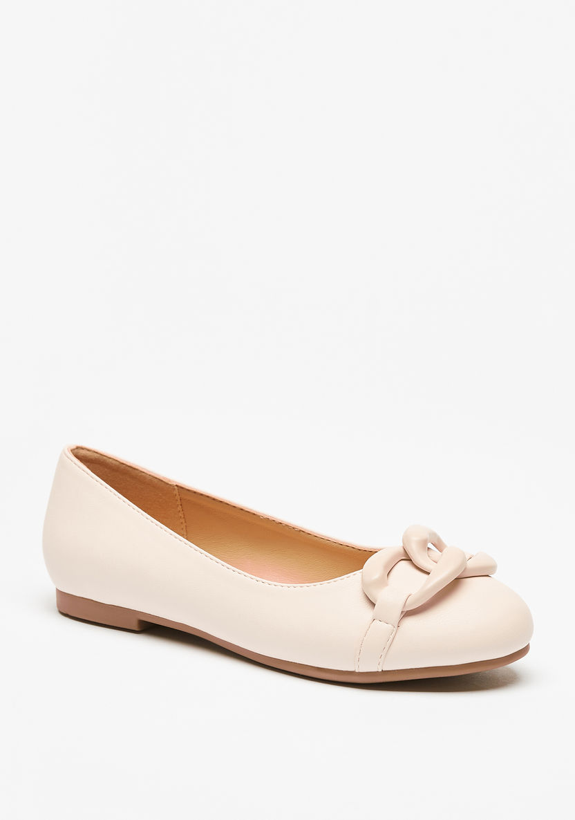 Little Missy Applique Detail Round Toe Ballerina Shoes-Girl%27s Ballerinas-image-0