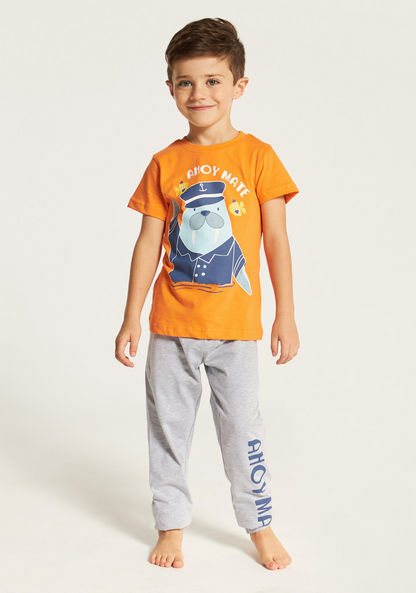 Juniors Printed Short Sleeve T-shirt and Pyjama Set