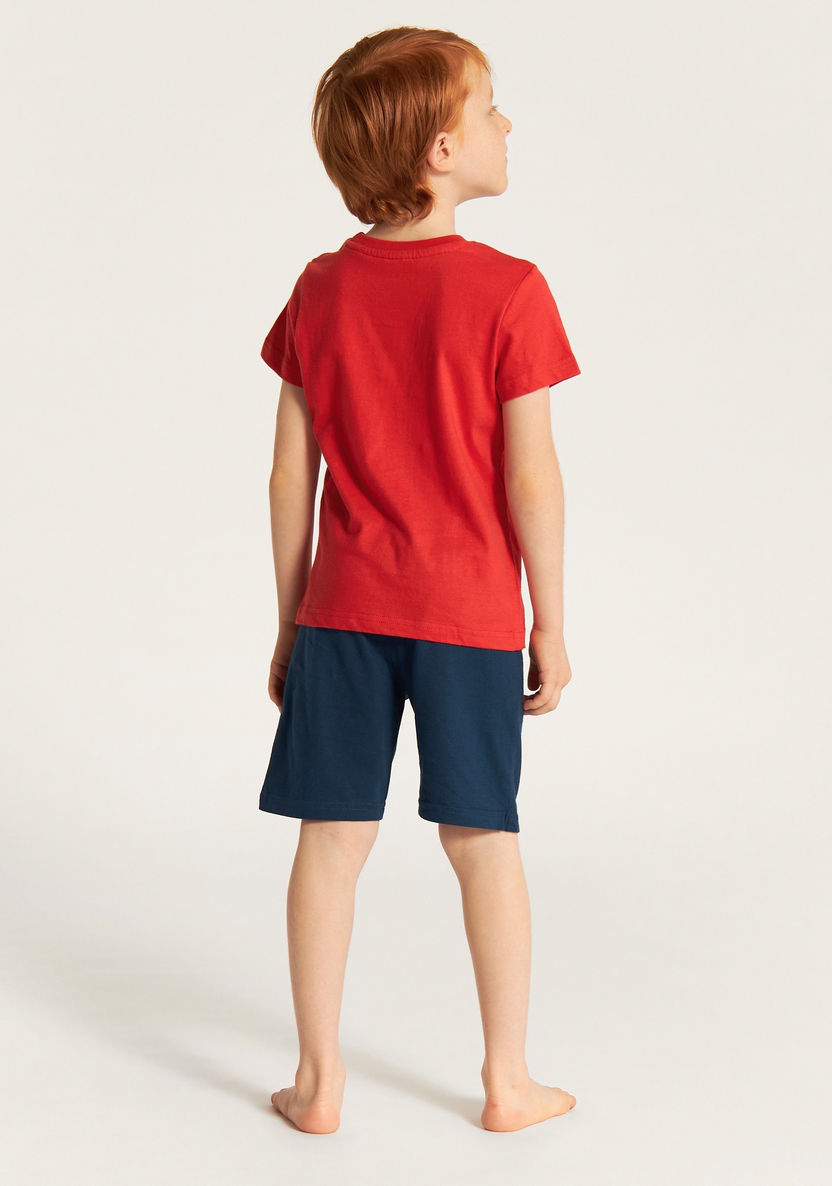 Juniors Printed 4-Piece Crew Neck T-shirt and Pyjamas with Shorts-Nightwear-image-7