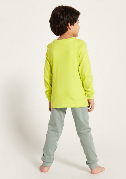 Juniors Dinosaur Print Long Sleeve T-shirt and Pyjama Set