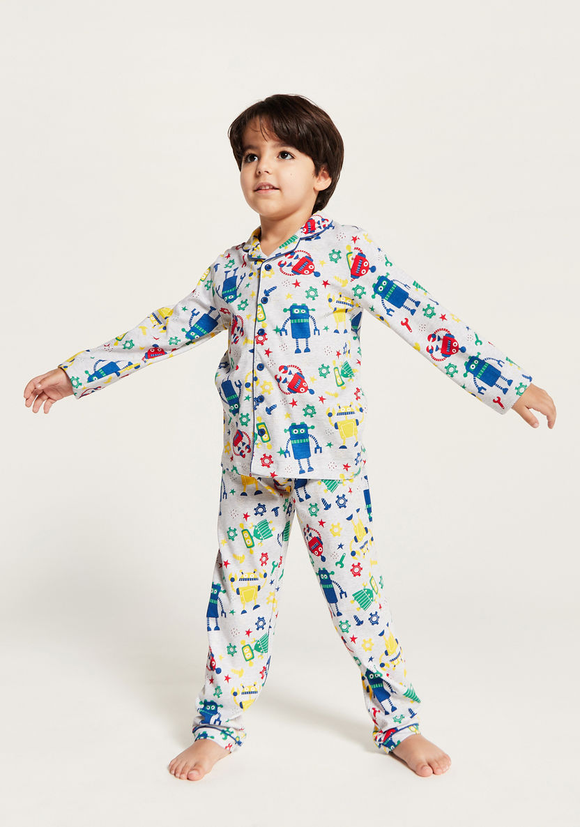 Juniors All Over Print Shirt and Pyjama Set-Nightwear-image-1