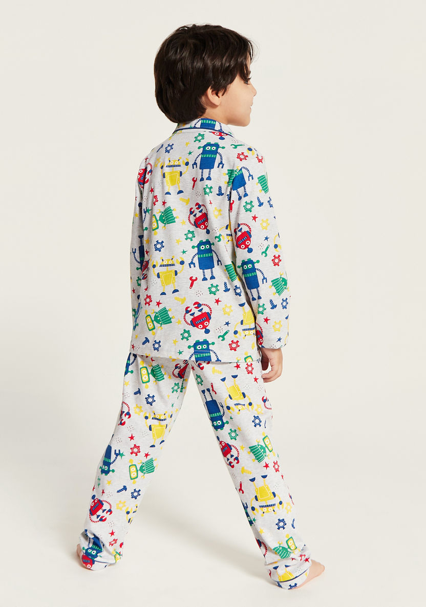 Juniors All Over Print Shirt and Pyjama Set-Nightwear-image-4