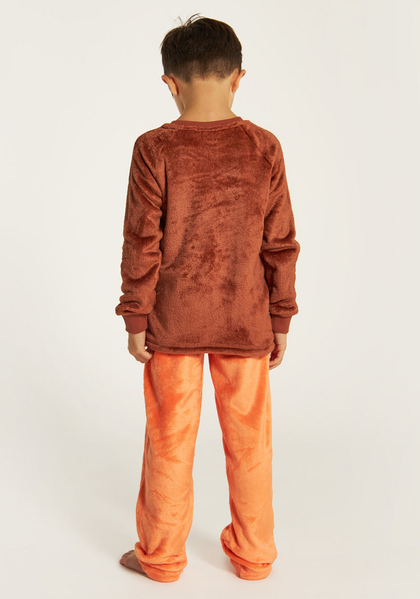 Juniors Embroidered Sweatshirt and Full Length Pyjama Set-Nightwear-image-4