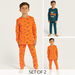 Juniors Printed Long Sleeve T-shirt and Pyjama - Set of 2-Multipacks-thumbnail-0