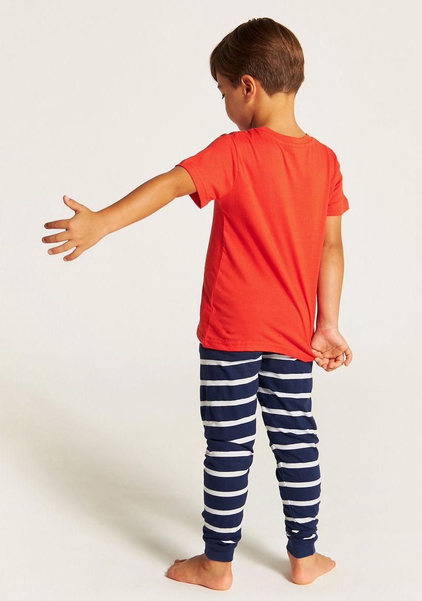 Juniors Printed Short Sleeves T-shirt and Elasticated Pyjama Set-Pyjama Sets-image-4