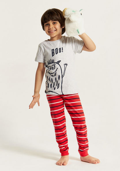 Juniors Printed Short Sleeve T-shirt and Pyjama Set