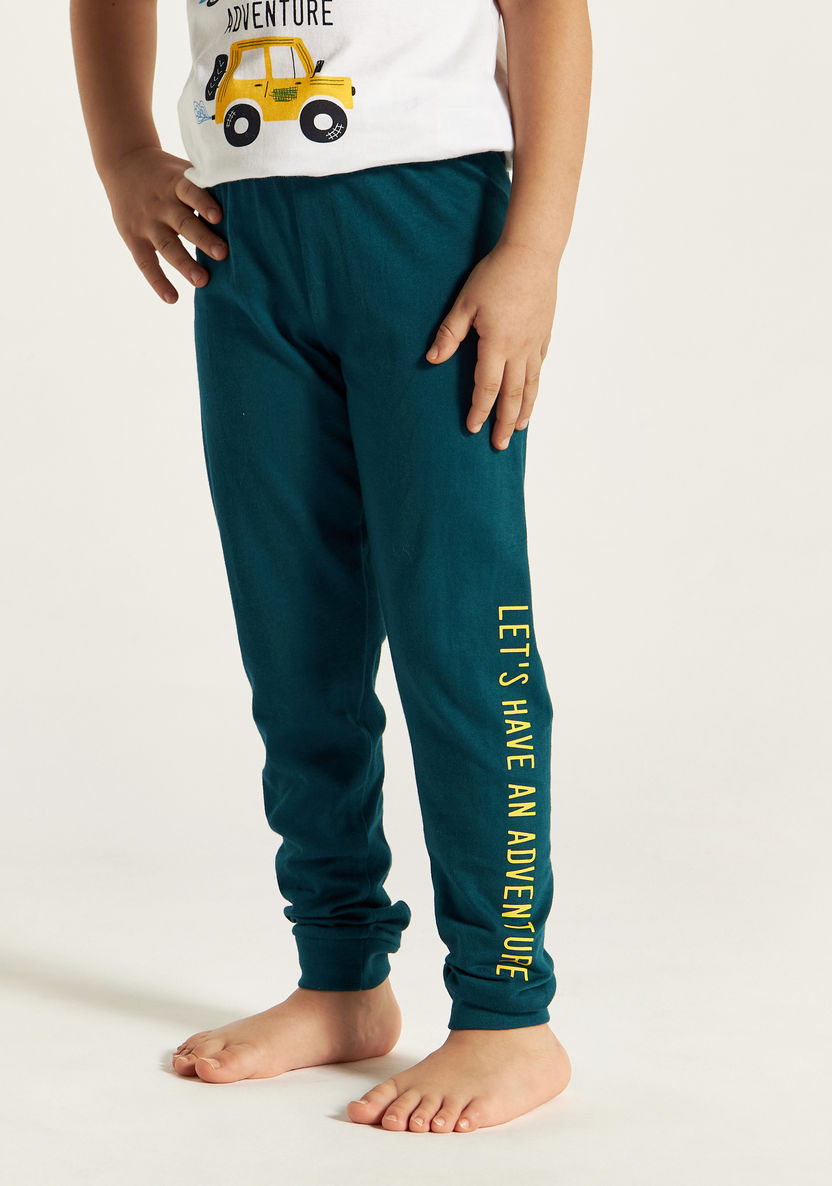 Juniors Printed Short Sleeve T-shirt and Pyjama Set-Nightwear-image-2