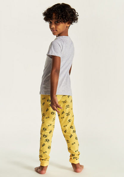 Juniors Gamer Print Crew Neck T-shirt and Pyjama Set-Nightwear-image-4