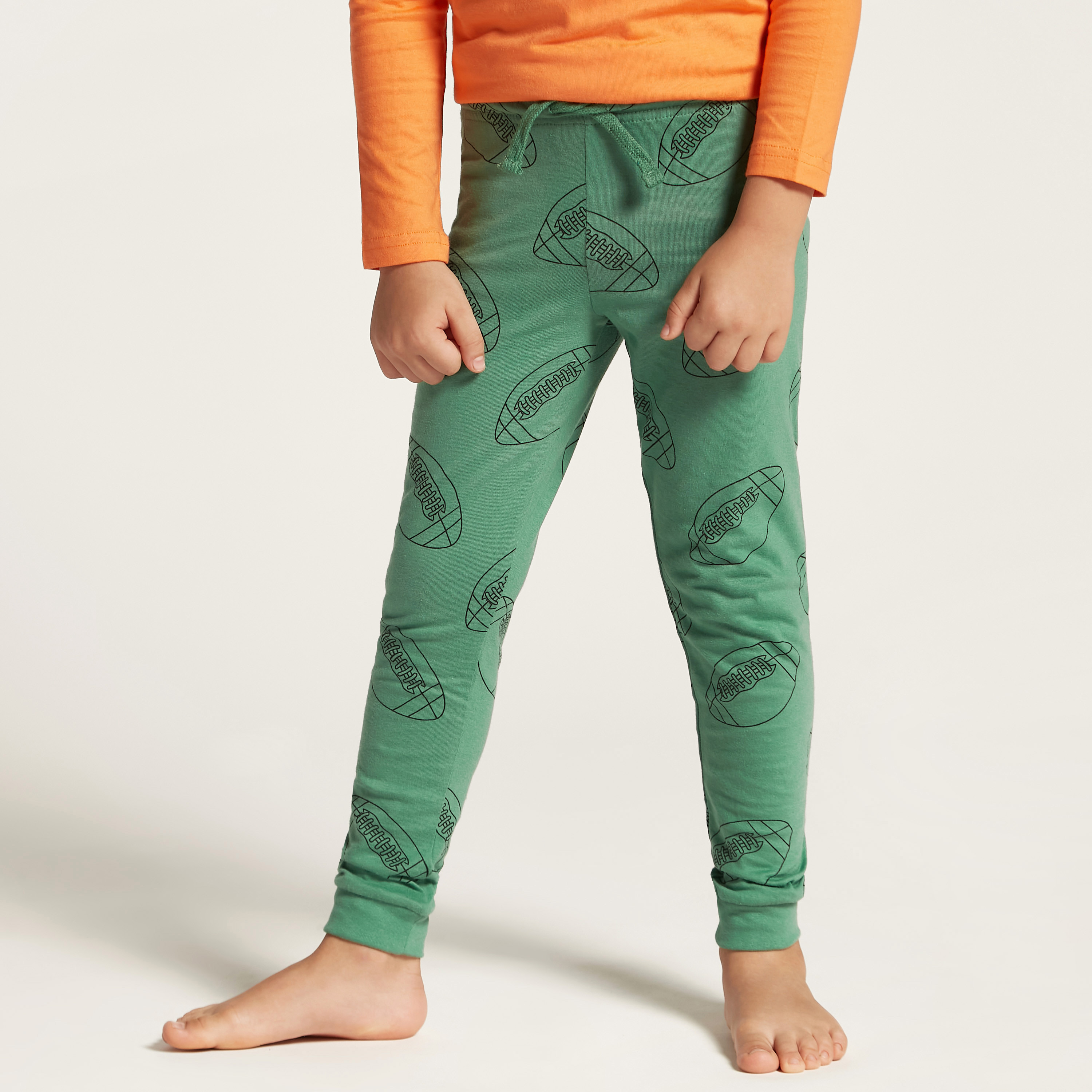 Juniors Printed Crew Neck T-shirt and Pyjama Set-boys-clothing-nightwear-image-3