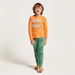 Juniors Printed Crew Neck T-shirt and Pyjama Set-Nightwear-thumbnailMobile-3