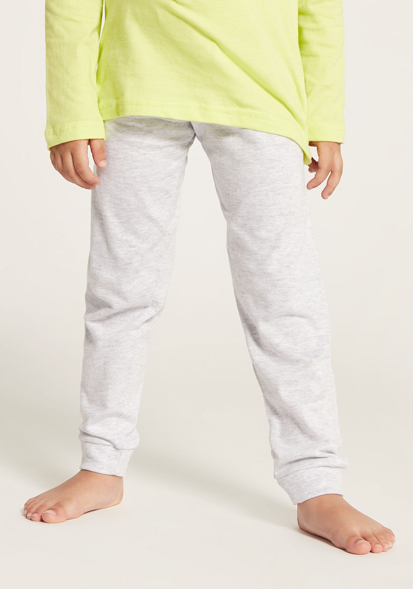 Juniors Printed Long Sleeves T-shirt and Solid Pyjama Set-Pyjama Sets-image-3