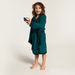 Juniors Solid Long Sleeves Bathrobe with Hood and Embroidered Detail-Towels and Flannels-thumbnailMobile-0