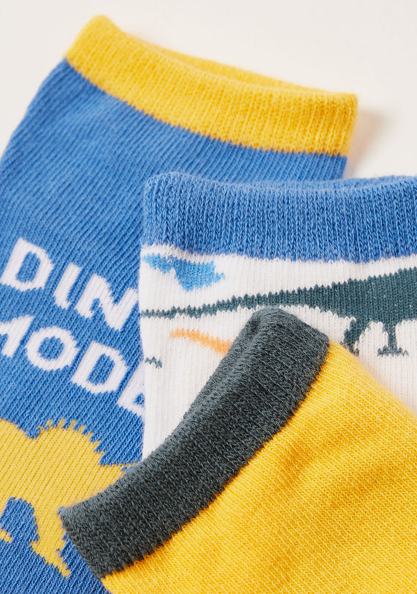 Juniors Dinosaur Print Socks - Set of 3-Socks-image-2
