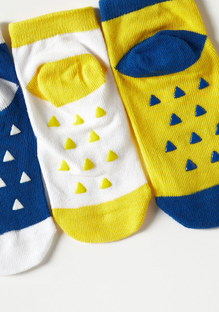 Juniors Graphic Print Ankle Length Socks with Elasticated Hem - Set of 3-Socks-image-3