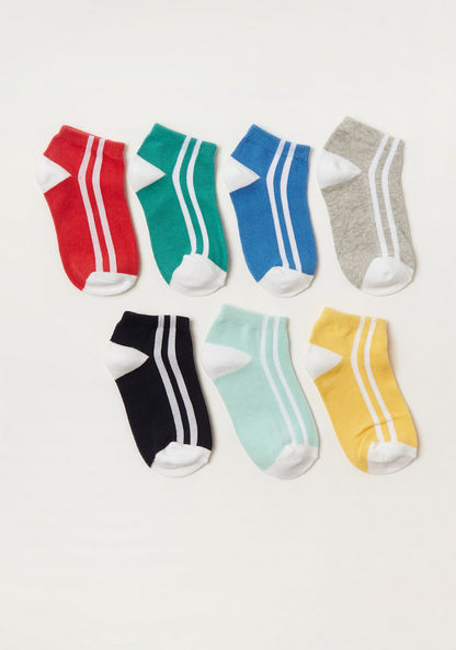 Juniors Striped Ankle Length Socks - Set of 7-Socks-image-0