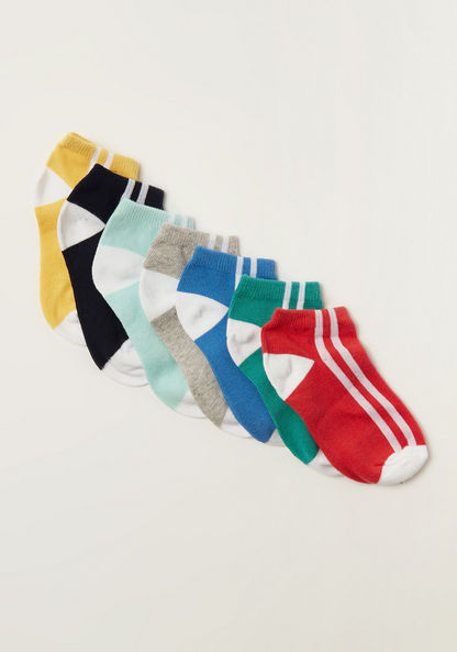 Juniors Striped Ankle Length Socks - Set of 7-Socks-image-1