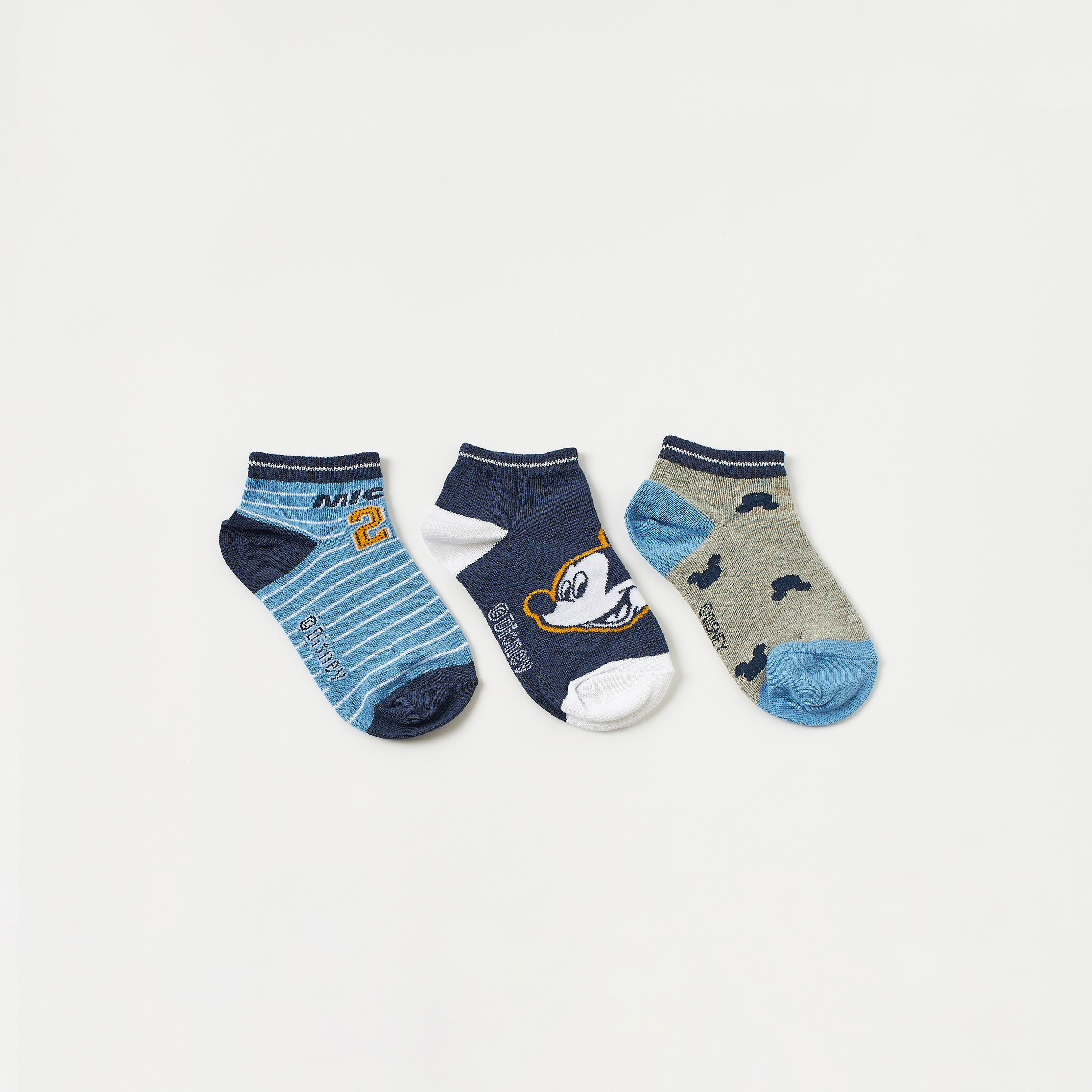 Disney Mickey Mouse Print Socks - Set of 3-boys-accessories-socks-image-1