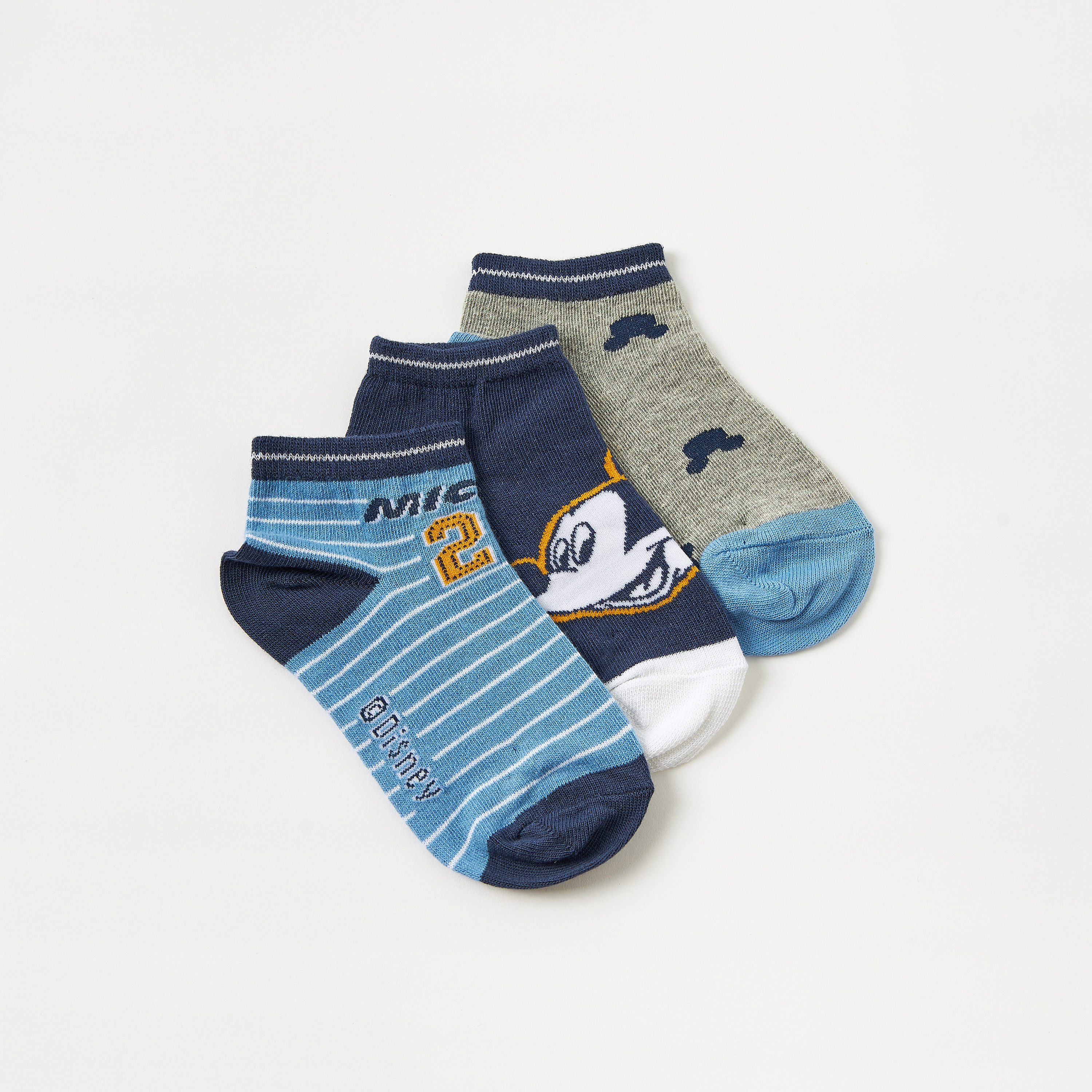 Disney Mickey Mouse Print Socks - Set of 3-boys-accessories-socks-image-2