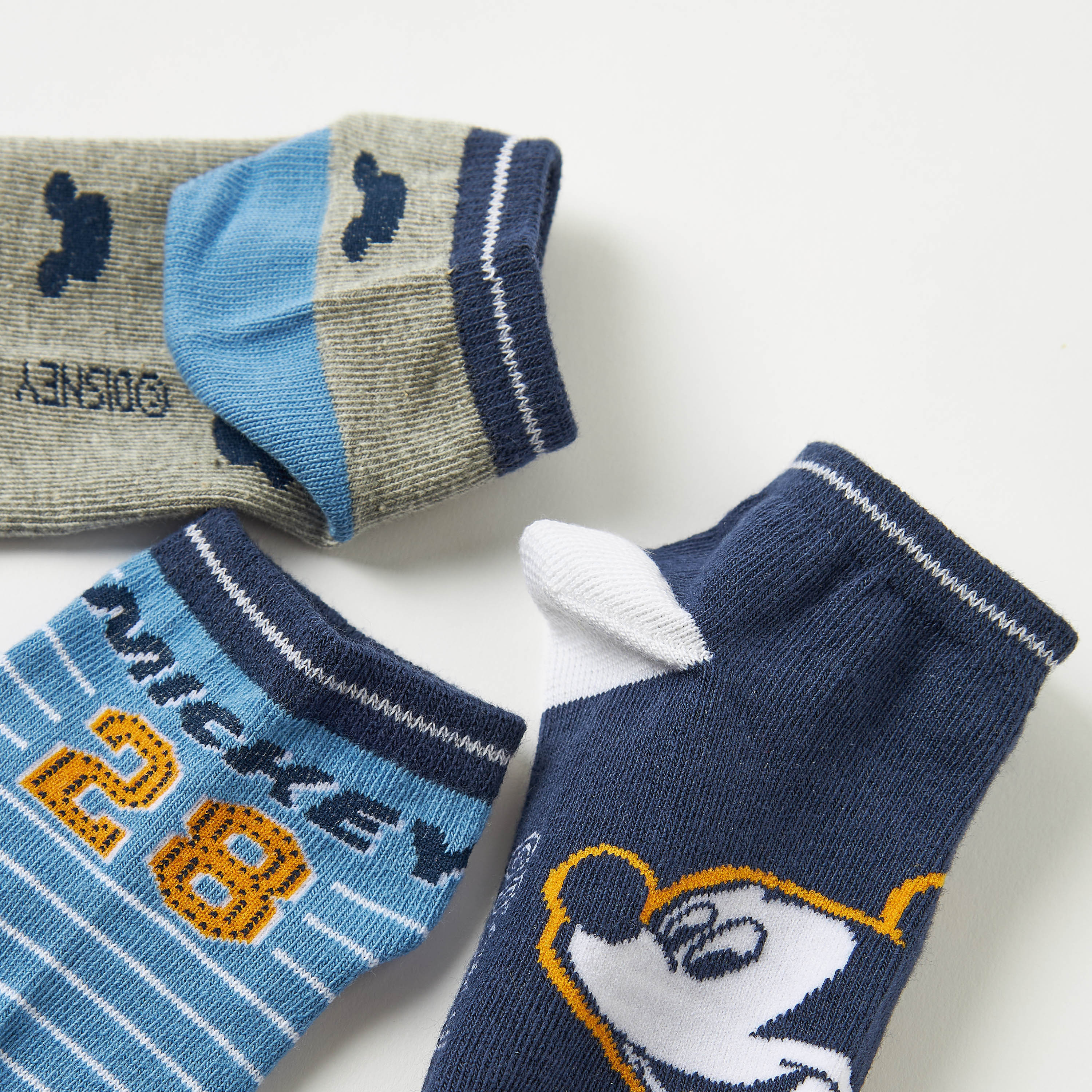Disney Mickey Mouse Print Socks - Set of 3-boys-accessories-socks-image-4