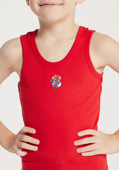 Spider-Man Print Vest with Round Neck - Set of 3