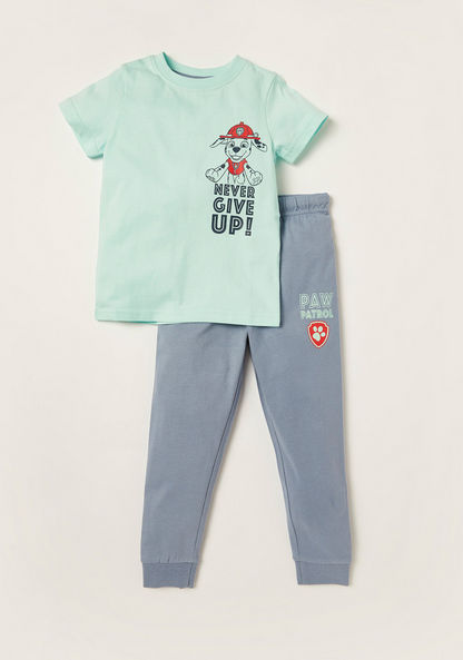 Paw Patrol Print Short Sleeve T-shirt and Pyjama Set-Pyjama Sets-image-0