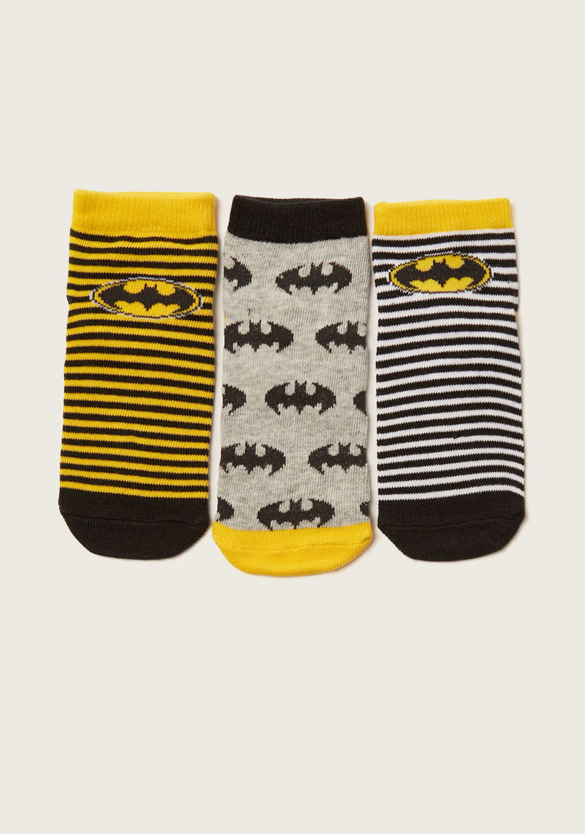 Batman Print Socks - Set of 3-Socks-image-0